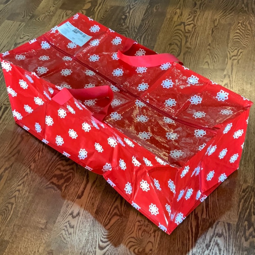 IKEA Storage Bag With Zipper Christmas Snowflake Winter Limited Edition Foldable